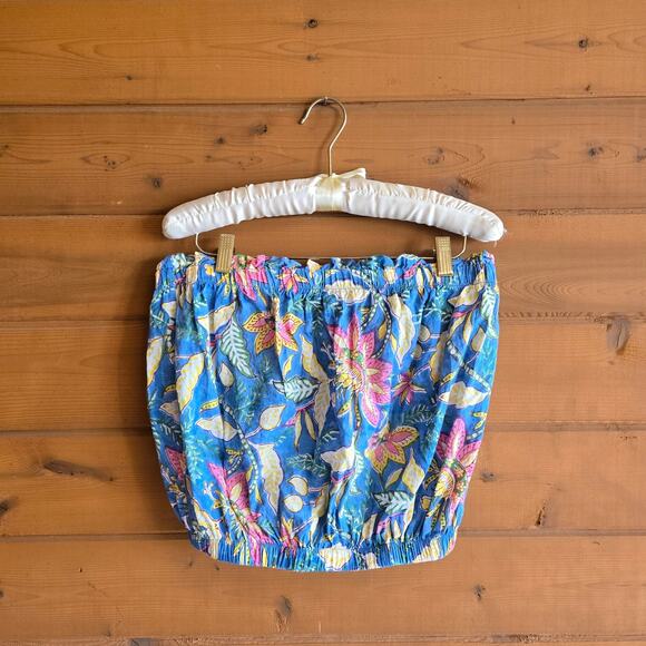 Starkx Tube Top Summer Brights Medium Boho Floral Blouse Top Vacation Preppy - Picture 2 of 6